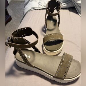 MIA Women's Studded Khaki Sandals